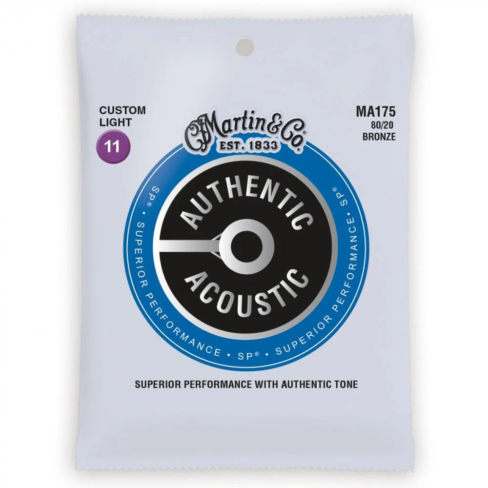 Martin 80/20 Bronze M175 Acoustic Guitar Strings 11-52 Custom Light