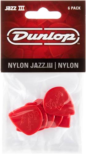 Dunlop JAZZ III NYLON PICK x6 Pack