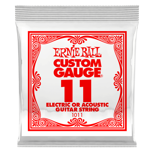 Ernie Ball .011 Plain Steel Electric or Acoustic Guitar String