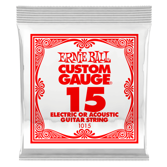 Ernie Ball .015 Plain Steel Electric or Acoustic Guitar String
