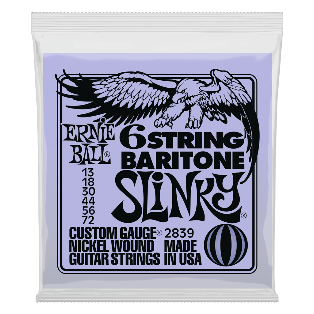 Ernie Ball: 6 String Baritone Slinky Nickel Wound Guitar Strings (13-72)