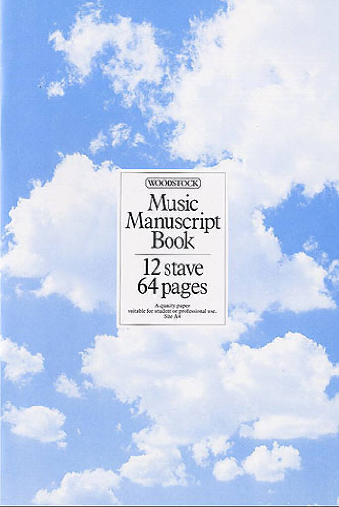 WOODSTOCK MUSIC MANUSCRIPT PAPER: 12 STAVE - 64 PAGES (A4 STITCHED)