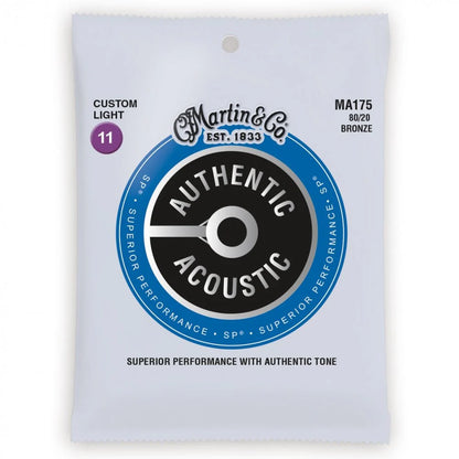 Martin 80/20 Bronze M175 Acoustic Guitar Strings 11-52 Custom Light