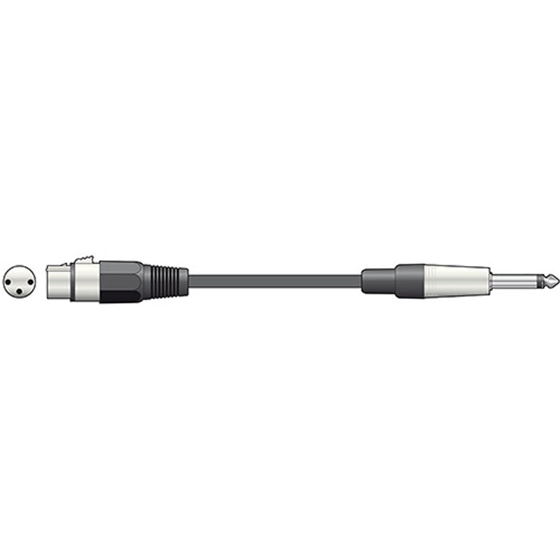 Essential Microphone Leads XLR Female - 6.3mm Mono Jack Plug (6.0m)