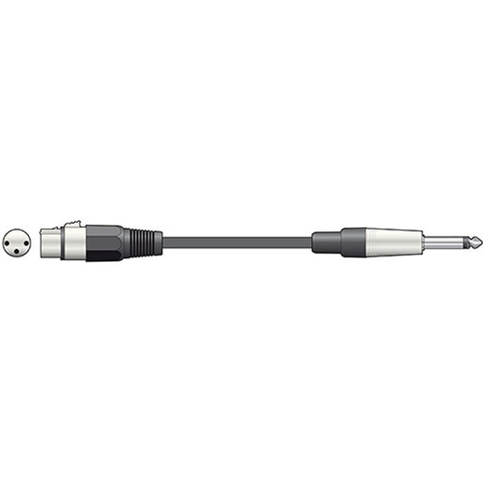 Essential Microphone Leads XLR Female - 6.3mm Mono Jack Plug (6.0m)