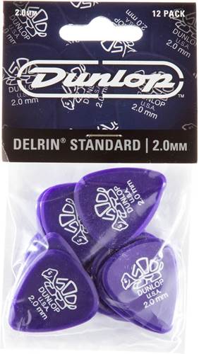 Dunlop DELRIN 500 PICK 2.0MM x12 Pack