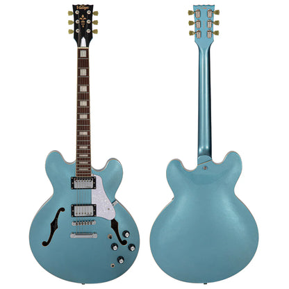 Vintage Limited Edition VSA500 ReIssued Semi Acoustic Guitar ~ Gun Hill Blue