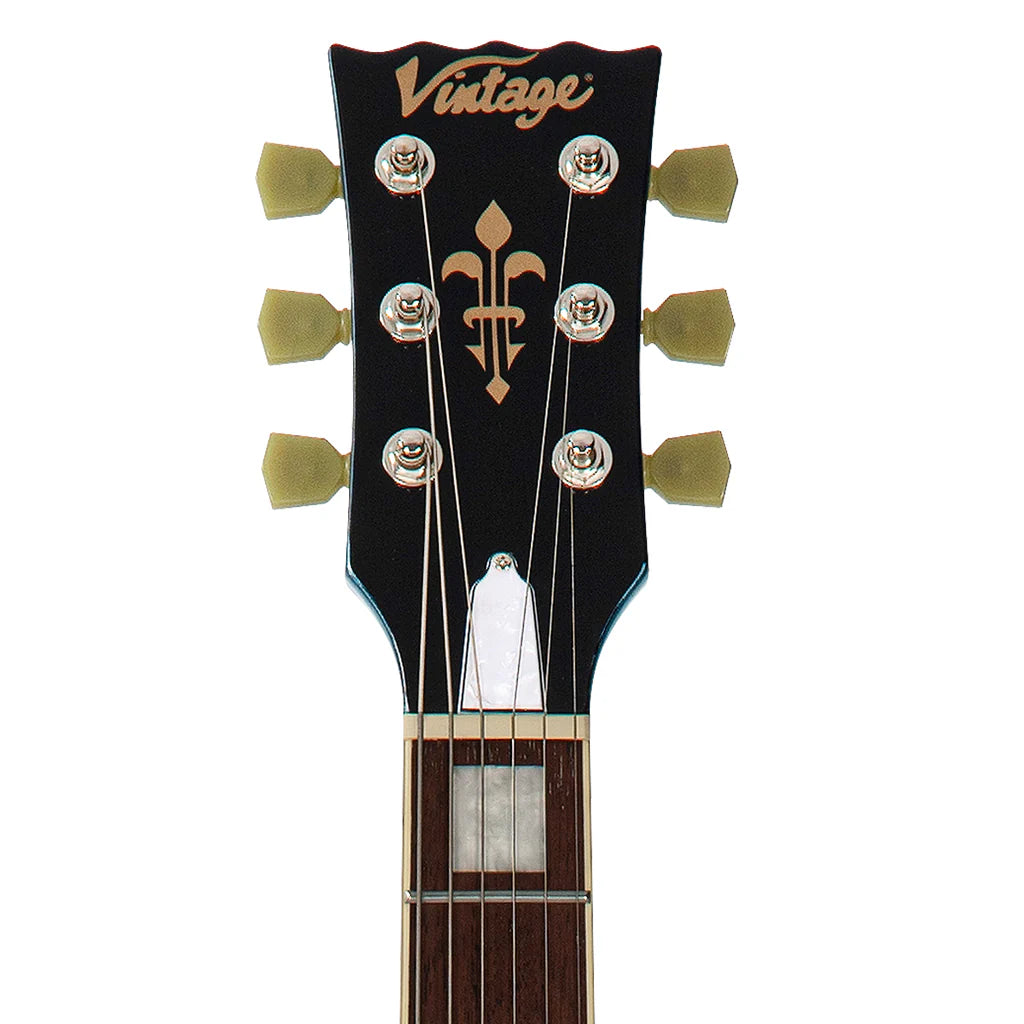 Vintage Limited Edition VSA500 ReIssued Semi Acoustic Guitar ~ Gun Hill Blue