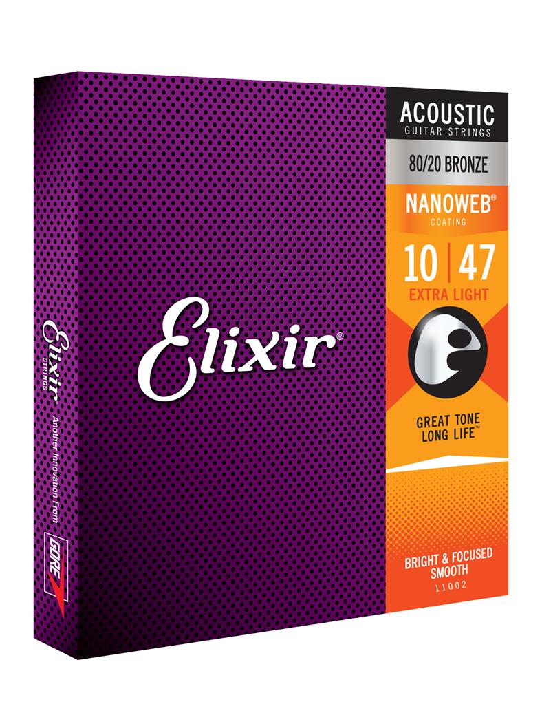 Elixir Acoustic 80/20 Bronze with NANOWEB Coating (10-47)