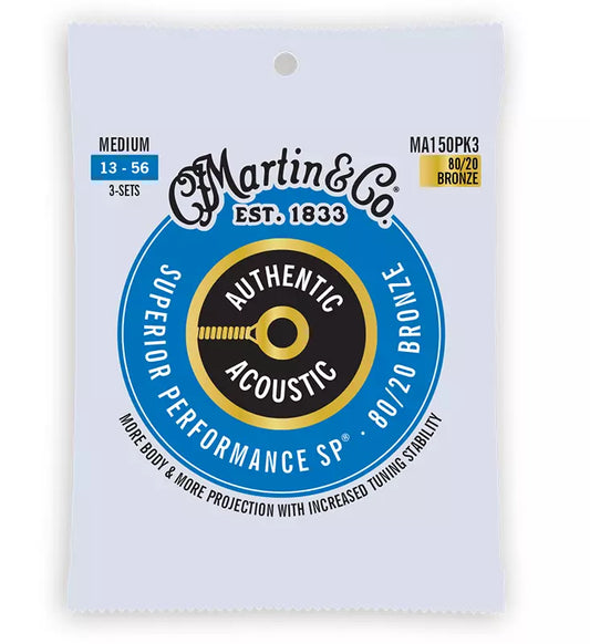 Martin 80/20 Bronze M150 Acoustic Guitar Strings 13-56