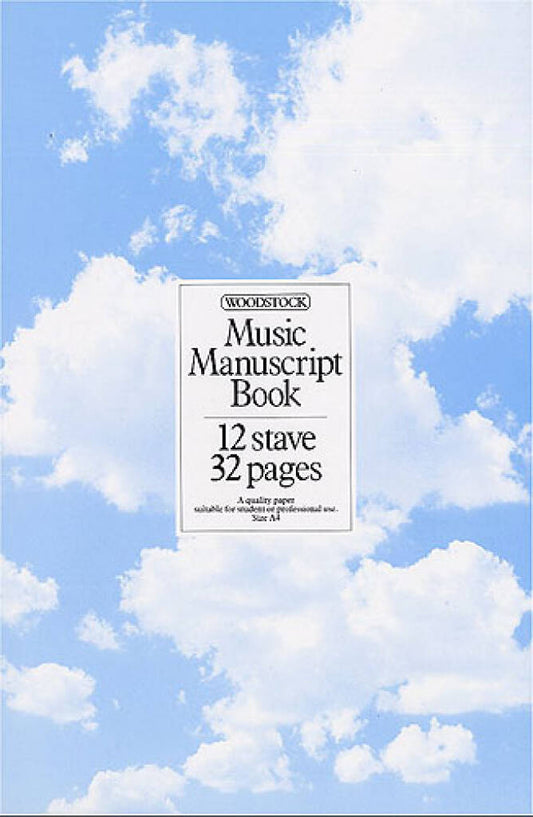 WOODSTOCK MUSIC MANUSCRIPT PAPER: 12 STAVE - 32 PAGES (A4 SPIRAL)