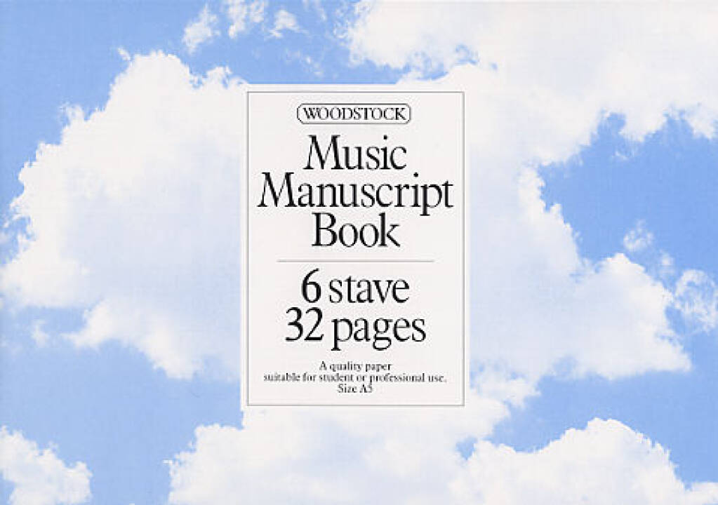 Woodstock Music Manuscript Paper: 6 Stave - 32 pages (A5L Stitched)