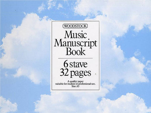 Woodstock Music Manuscript Paper: 6 Stave - 32 pages (A5L Spiral)